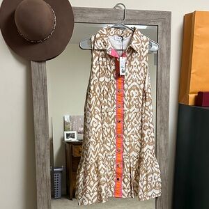 THML Tan and White Patterned Dress